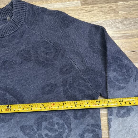 Kinross Cashmere Women's Ombré Blue Floral Sweater Size L - JL471 - Picture 3 of 6